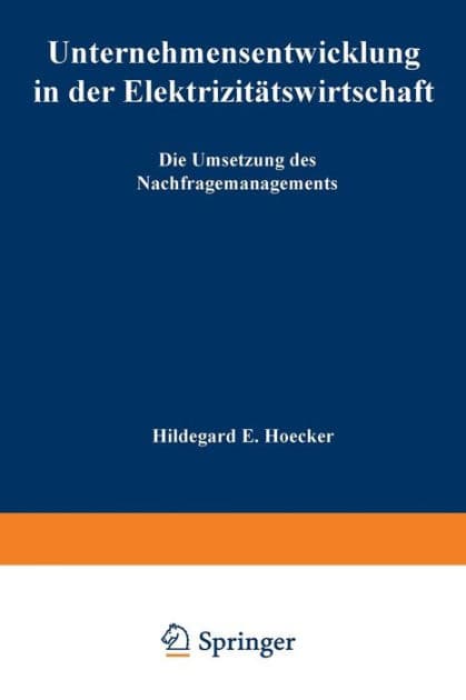 Unternehmensentwicklung in der Elektrizitätswirtschaft: Die Umsetzung des Nachfragemanagements by Hildegard E Hoecker