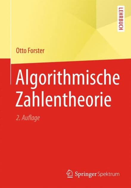 Algorithmische Zahlentheorie by Otto Forster