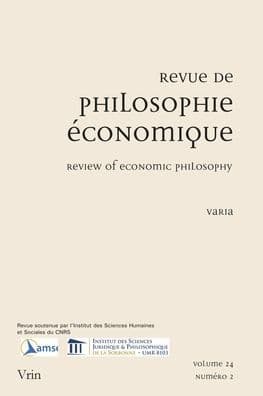 Revue de Philosophie Economique Disponible by Robert Boyer