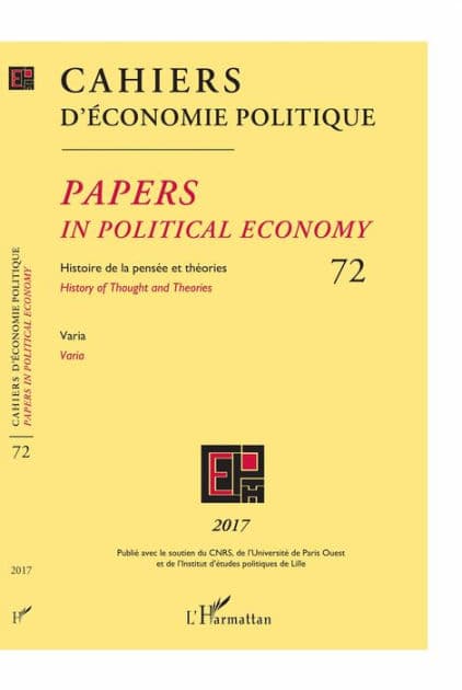 Cahiers d'économie politique: Histoire de la pensée et théories by Editions L'Harmattan