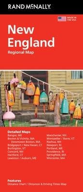 New England Easy to Read Regional Map by Rand McNally