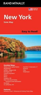 New York Easy to Read State Map by Rand McNally