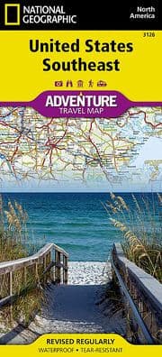 United States, Southeast Map by National Geographic Maps - Adventure