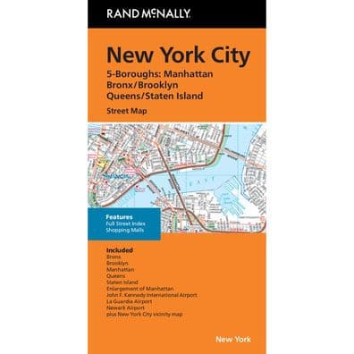 New York City 5 Boroughs Street Map by Rand McNally