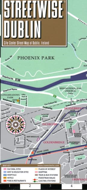 Streetwise Dublin Map - Laminated City Center Street Map of Dublin, Ireland by Michelin