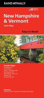 New Hampshire/Vermont Easy to Read State Map by Rand McNally