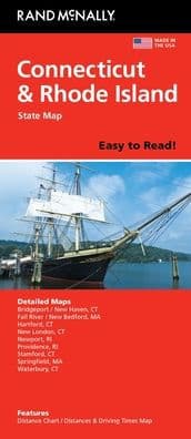 Connecticut/Rhode Island Easy to Read State Map by Rand McNally