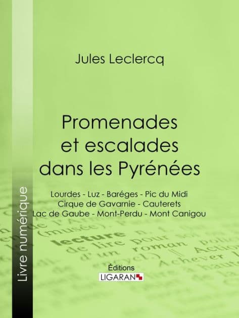 Promenades et escalades dans les Pyrénées: Lourdes - Luz - Baréges - Pic du Midi - Cirque de Gavarnie - Cauterets - Lac de Gaube - Mont-Perdu - Mont Canigou by Jules Leclercq