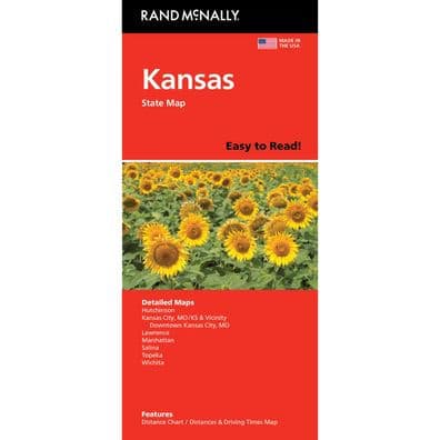 Kansas Easy to Read State Map by Rand McNally