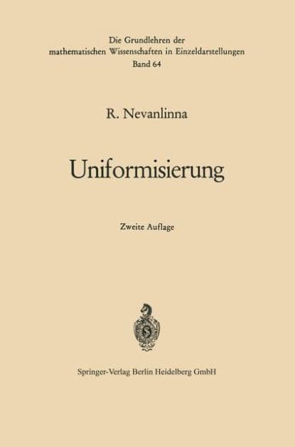 Uniformisierung by Rolf Nevanlinna