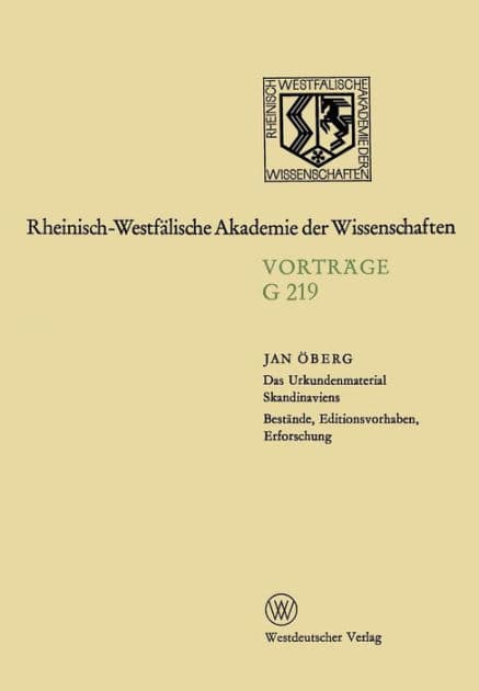 Geisteswissenschaften: Vorträge. G 219 by Jan Öberg