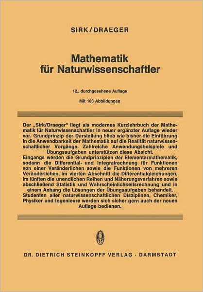 Mathematik fï¿½r Naturwissenschaftler by H. Sirk