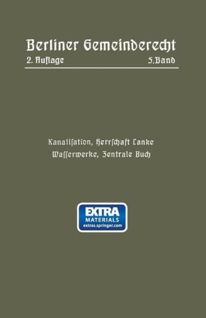 Kanalisation, Herrschaft Lanke, Wasserwerke, Zentrale Buch by Magistrat Von Berlin
