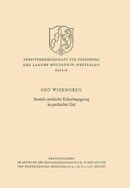 Iranisch-semitische Kulturbegegnung in parthischer Zeit by Geo Widengren