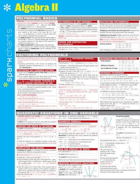 Algebra II SparkCharts by SparkNotes