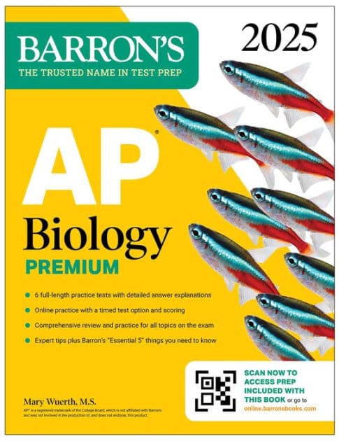 AP Biology Premium, 2025: Prep Book with 6 Practice Tests + Comprehensive Review + Online Practice by Barron's Educational Series
