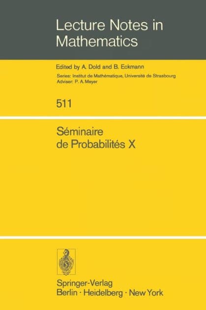 Séminaire de Probabilités X: Université de Strasbourg by P. A. Meyer