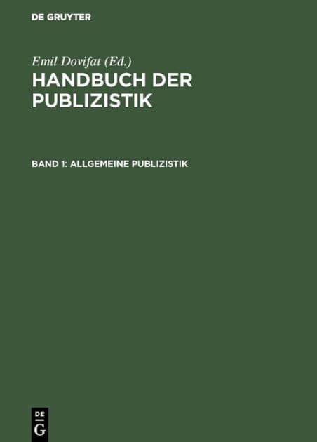 Allgemeine Publizistik by Emil Dovifat