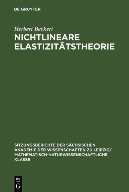 Nichtlineare Elastizitätstheorie by Herbert Beckert