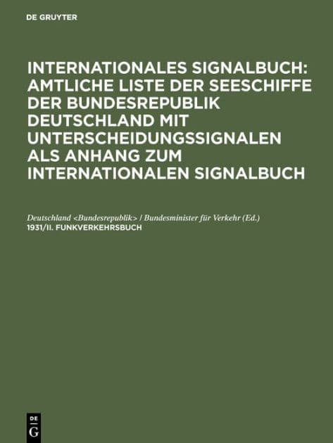 1931/II. Funkverkehrsbuch: (F.V.B.) by Deutschland / Bundesminister für Verkehr