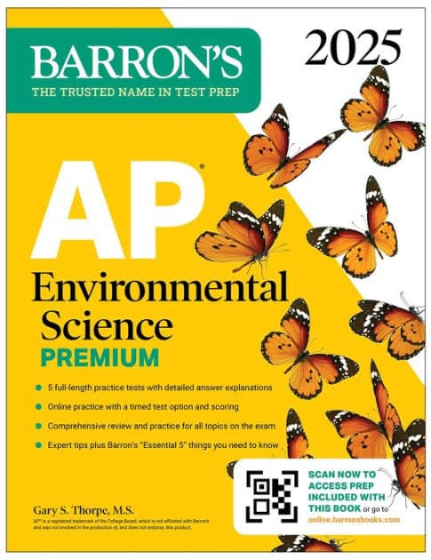 AP Environmental Science Premium, 2025: Prep Book with 5 Practice Tests + Comprehensive Review + Online Practice by Barron's Educational Series