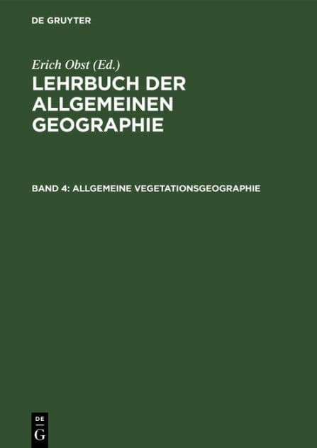 Allgemeine Vegetationsgeographie by De Gruyter