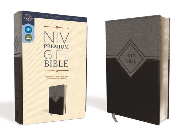 NIV, Premium Gift Bible, Leathersoft, Black/Gray, Red Letter, Comfort Print: The Perfect Bible for Any Gift-Giving Occasion by Zondervan