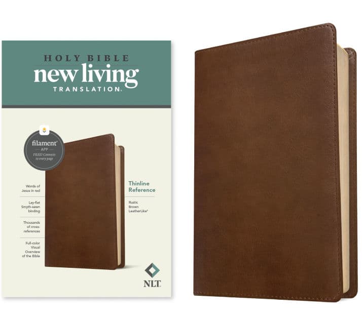 NLT Thinline Reference Bible, Filament Enabled (LeatherLike, Rustic Brown) by Tyndale