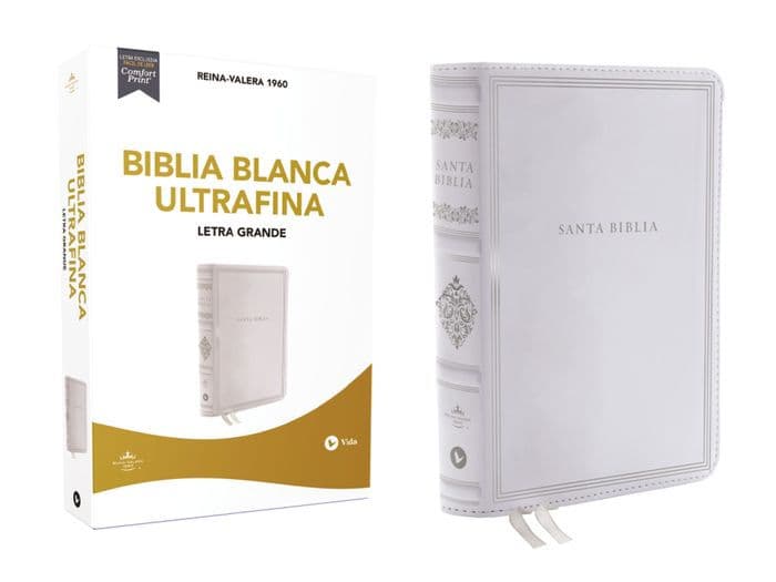 RVR60, Santa Biblia, Ultrafina, Letra Grande, Bodas, Bautismo, Presentación/Dedicación y Cumpleaños, Leathersoft, Blanco, Comfort Print by Vida