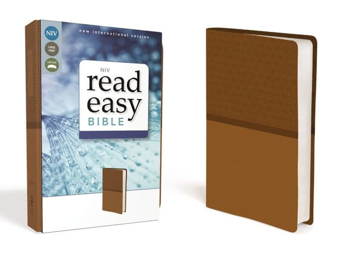 NIV, ReadEasy Bible, Large Print, Leathersoft, Tan, Red Letter by Zondervan