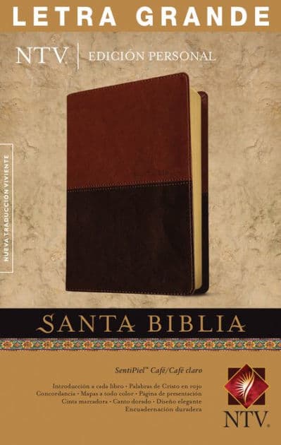 Santa Biblia NTV, Edición personal, letra grande, DuoTono (SentiPiel, Café/Café claro, Letra Roja) by Tyndale
