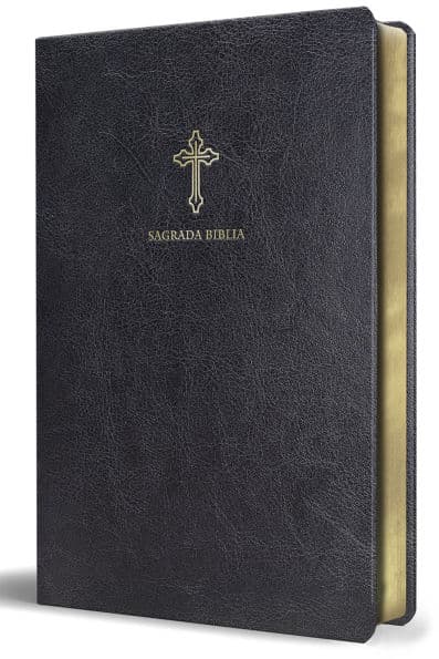 Biblia Católica en español. Símil piel negro, tamaño pequeño / Catholic Bible. Spanish-Language, Leathersoft, Black, Compact by Biblia de América