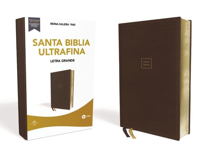 RVR60, Santa Biblia, Ultrafina, Letra Grande, Leathersoft, Café, Palabras de Jesús en Rojo, Comfort Print by Vida
