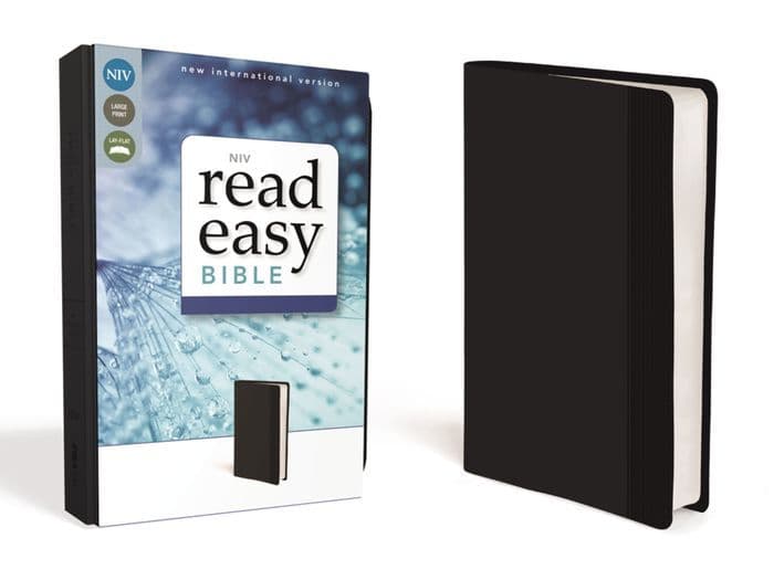 NIV, ReadEasy Bible, Large Print, Leathersoft, Black, Red Letter by Zondervan