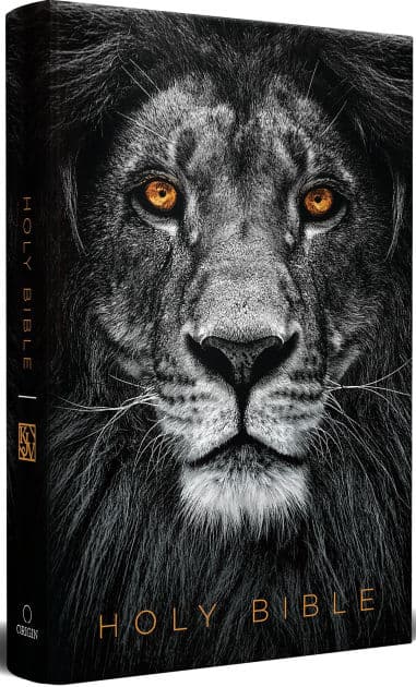 KJV Holy Bible, Large Print, Handy Size format, Hardcover, Lion of Judah, Ribbon Marker, and Red Letter by ORIGIN