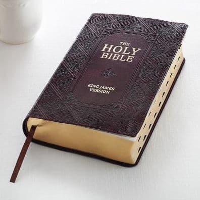 KJV Giant Print Faux Leather Pattern Dark Brown by Unknown Author