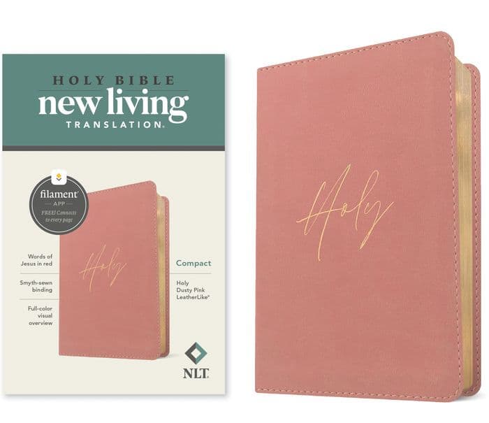 NLT Compact Bible, Filament Enabled (LeatherLike, Holy Dusty Pink, Red Letter) by Tyndale