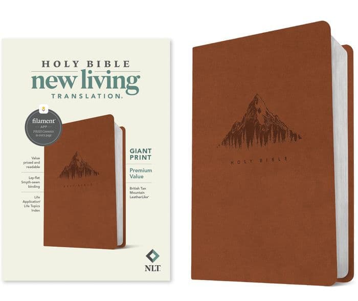 NLT Giant Print Premium Value Bible, Filament Enabled (LeatherLike, British Tan Mountain) by Tyndale