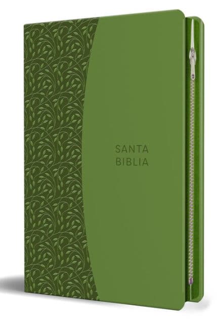Biblia Reina Valera 1960 Tamaño grande, letra grande piel verde con cremallera / Spanish Holy Bible RVR 1960. Large Size, Large Print Green Leather with Zippe by Reina Valera Revisada 1960