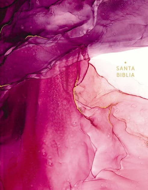 NBLA, Santa Biblia, Edición Artística Ilustrada, Tapa dura/tela, Rosado, Palabras de Jesús en Rojo, Comfort Print by NBLA-Nueva Biblia de Las Américas