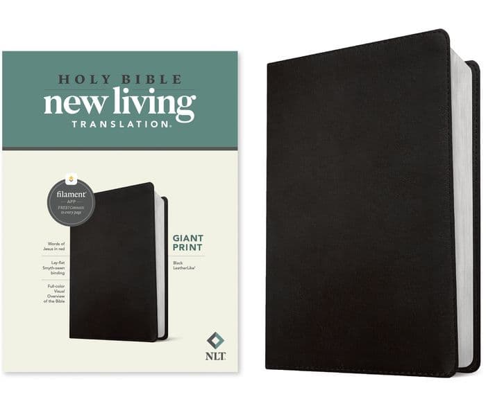 NLT Giant Print Bible, Filament Enabled (LeatherLike, Black, Red Letter) by Tyndale