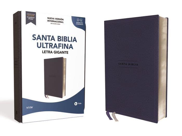 NVI, Santa Biblia, Revisión 2022, Ultrafina, Letra Gigante, Leathersoft, Azul marino, Palabras de Jesús en Rojo, Comfort Print by Nueva Versión Internacional