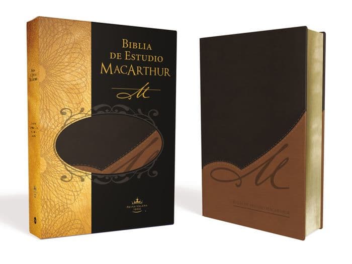 RVR60, Biblia de Estudio MacArthur, Leathersoft, Café by John MacArthur