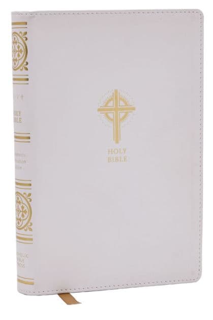NRSVCE Sacraments of Initiation Catholic Bible, White Leathersoft, Comfort Print by Catholic Bible Press
