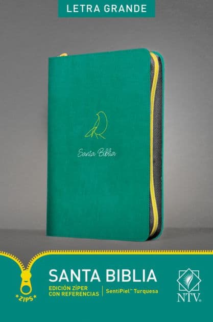 Santa Biblia NTV, Edición zíper con referencias, letra grande (SentiPiel, Turquesa, Índice) by Tyndale