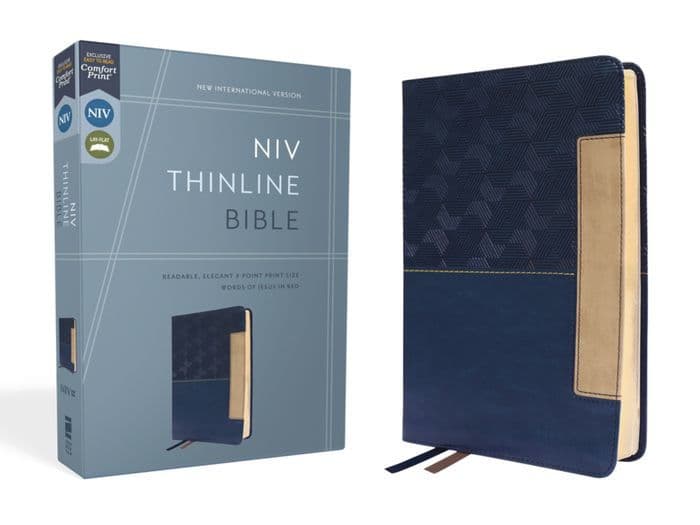 NIV, Thinline Bible, Leathersoft, Blue, Red Letter, Comfort Print by Zondervan