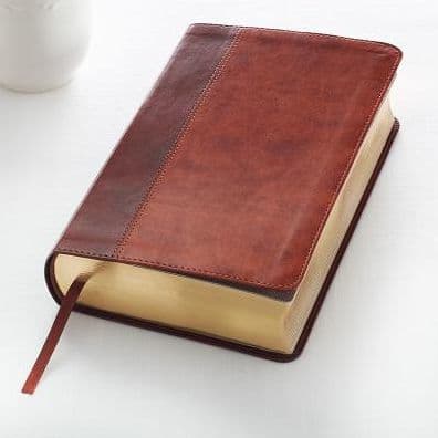 KJV Giant Print Faux Leather Two-tone Brown by Christian Art Gifts Inc