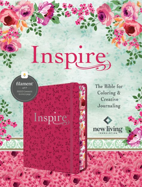 Inspire Bible NLT, Filament Enabled (Hardcover LeatherLike, Pink Peony) by Tyndale
