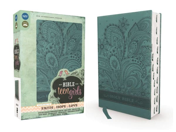 NIV, Bible for Teen Girls, Leathersoft, Blue, Thumb Indexed Tabs: Growing in Faith, Hope, and Love by Zondervan