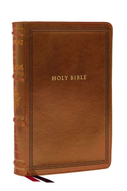 NKJV Large Print Reference Bible, Brown Leathersoft, Red Letter, Comfort Print (Sovereign Collection): Holy Bible, New King James Version by Thomas Nelson